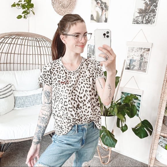 Chaser Leopard Print Roar Embroidered Tee - Picture 3 of 5